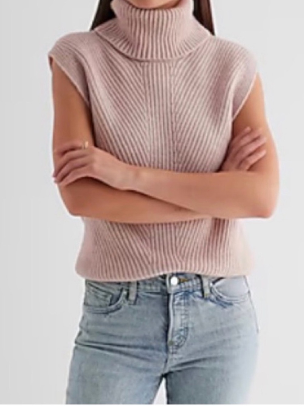 NWT Express *Grey Sleeveless Turtleneck Sweater